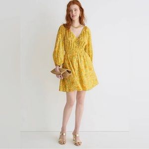 J. Crew cotton lawn mini dress in Limone